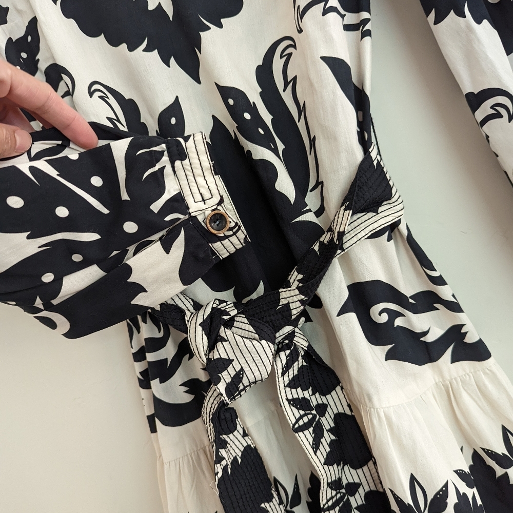 ZARA NWT PRINTED MAXI DRESS BLACK WHITE XS,S,M - Picture 5 of 9